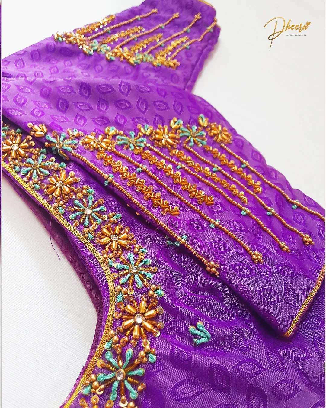 Handcrafted Aari embroidery by Dheera Creatives