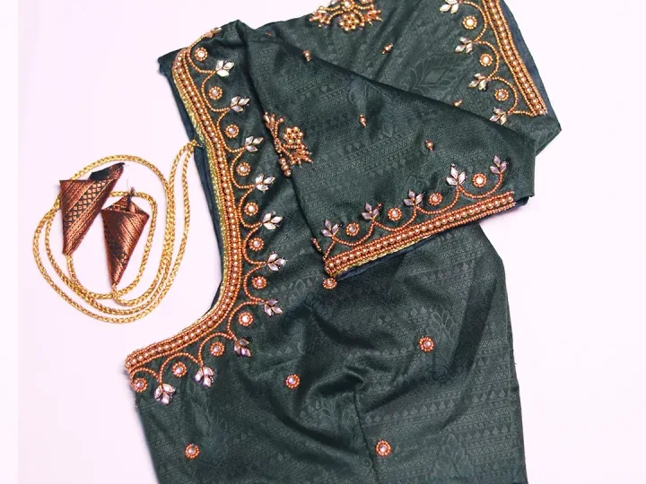Handcrafted Aari embroidery by Dheera Creatives