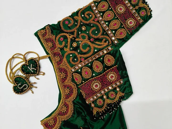 Handcrafted Aari embroidery by Dheera Creatives